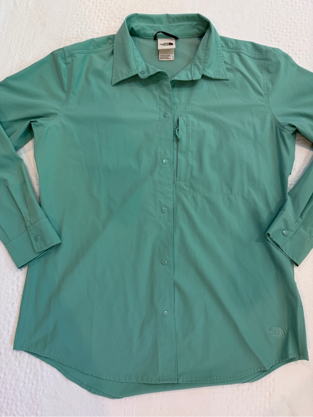 The North Face Vented Long Sleeve Women’s Collared Shirt Size Large L Teal